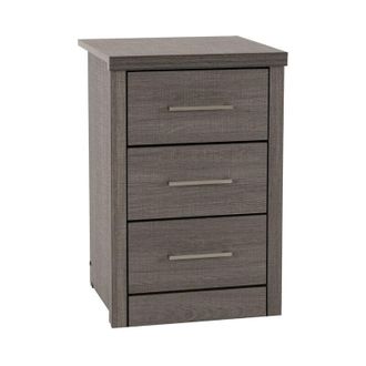 Seconique Seconique - Lisbon 3 Drawer Bedside - L40 x W40 x H61 cm - Black Wood Grain