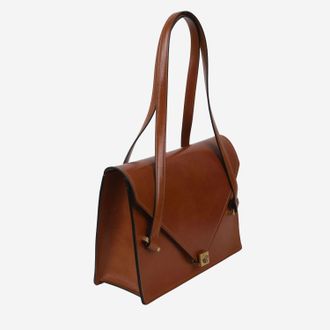 Versace Womens Shoulder Bag Severine Leather Brown