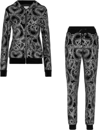 Philipp Plein Teddy Tracksuit - Dames - Jumpsuits - Zwart - M - Polyester - Jumpsuits & Playsuits
