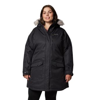 Columbia Womens Suttle Mountain Long Insulated Jacket, Black, XXL