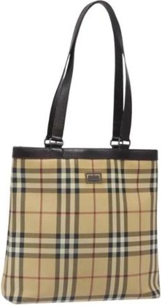 Burberry Tweedehands leren handtassen - Dames - Vintage Shopper - Beige - ONE Size - Leer - Vintage
