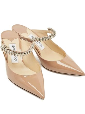 Jimmy Choo London Bing crystal-embellished mules - Neutrals