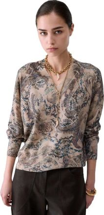 Liu Jo V-Neck Jumper - female - Liu Jo - V-neck Knitwear - Beige - XS - Knitwear