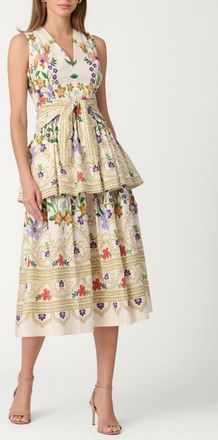 Shoshanna Hither Floral Upton Dress in Lilac/tangerine/sand at Nordstrom, Size 14