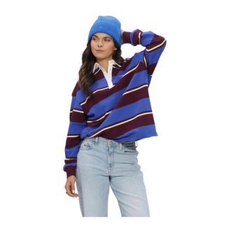 Tommy Jeans Tommy Jeans Dames Trui Tjw Rlx Script Rugby Multi - Maat XS - Dames - Tops - Veelkleurig - Maat: M