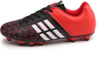 Generic Unisex Outdoor Athletic Anti-Slip Soccer Shoes - Professional Turf Football Boots - Indoor Training Soccer Cleats (red-Long Cleats,4.5)