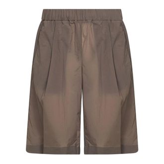 Herno Casual Shorts, male, Brown, Size: L Pleated Elasticated-Waist Shorts