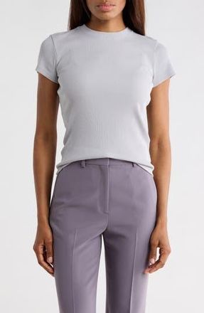 Theory Stretch Rib Tiny Tee in Silver Smoke at Nordstrom Rack, Size Petite