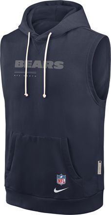 Nike Chicago Bears Sideline Nike Mens Dri-FIT NFL Sleeveless Pullover Hoodie in Blue | 03B441L7Q-0CN