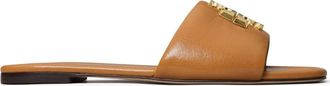 Tory Burch Eleanor slides - women - Leather/Nappa Leather/Leather - 10.5 - Brown