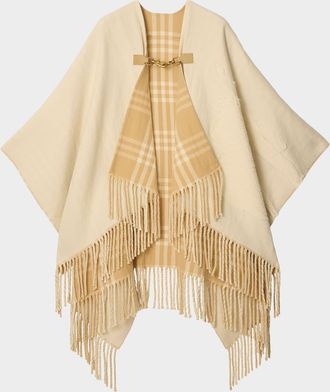 Burberry EKD Fil Coup&eacute; Wool Cape