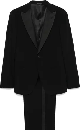 Giorgio Armani Single-Button Black Satin Peak Lapel Tuxedo