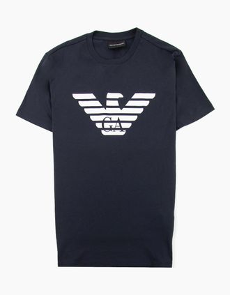 Emporio Armani Mens Emporio Armani Chest Eagle Logo T-shirt Navy - Size: 36