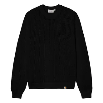 Carhartt Work in Progress Carhartt Wip, Round-neck Knitwear, male, Black, Size: XL Stockton Sweater