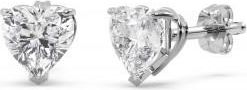Allurez 1.50ct Heart-Cut Diamond Stud Earrings 18kt White Gold (H, SI1-SI2)