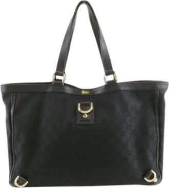 Gucci Pre-owned Tote Bags, female, Black, Size: ONE SIZE Pre-owned GG Canvas Tote Bag