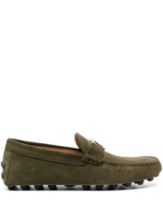 Tod's Gommino su&egrave;de loafers - Groen