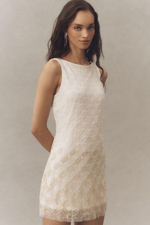 Not So Serious by Pallavi Mohan Ombre Beaded Geo Mini Dress