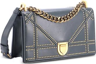 Dior Diorama Flap Bag Studded Leather Small shoulder bag - Groen