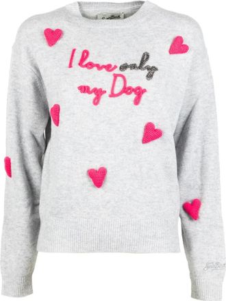 MC2 Saint Barth Louise heart-embroidered sweater - Grijs