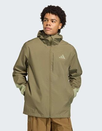 adidas Terrex multi 2.5layer climaproof - Giacca antipioggia color oliva strati/verde tenda