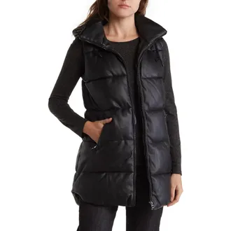Sebby Quilted Puffer Vest in Black at Nordstrom Rack, Size Large