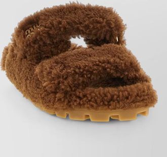 Miu Miu shearling faux fur sandals open toe