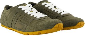Balmain Mens Racer Sneaker Green Calfskin