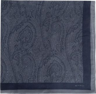 Etro Paisley sjaal van kasjmiermix - Heren - Sjaals - Blauw - ONE Size - Kasjmier - Accessoires