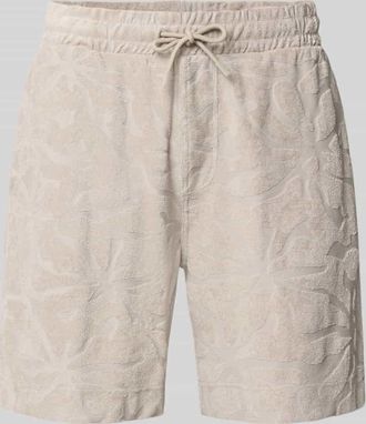 Boss Orange by Hugo Boss BOSS Orange Regular Fit Sweatshorts aus Baumwoll-Mix Modell SE_FLOWER in Sand, Gr&ouml;&szlig;e XXXL