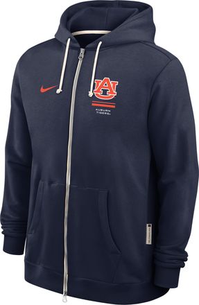 Nike Auburn Sideline Standard Issue Nike Mens Dri-FIT College Full-Zip Hoodie in Blue | 03AV41SAUN-1FA