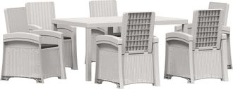 vidaXL Conjunto De Comedor De Jard&iacute;n 7 Uds. Blanco Y Antracita Pp Vidaxl