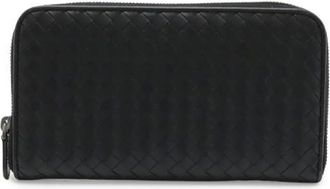 Bottega Veneta Pre-owned Wallets, male, Black, Size: ONE SIZE Pre-owned Intrecciato Leather Long Wallet