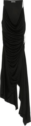 DAVID KOMA Abito midi asimmetrico - Nero