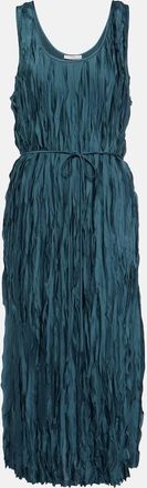 Vince Pleated satin midi dress