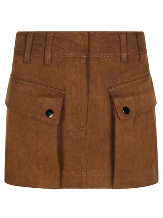 Andamane Structured Mini Skirt in Soft Suede-Like Fabric