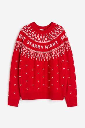 H&M Pullover in Jacquardstrick - Red