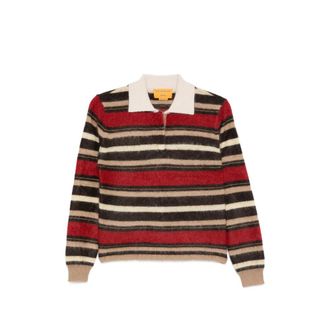 Guest In Residence Striped Polo-collar Sweater
