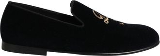 Dolce & Gabbana Slippers Loafers - Heren - Loafers - Zwart - 40 EU - Katoen - Schoenen