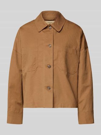 Max Mara Relaxed Fit Overshirt aus Baumwoll-Leinen-Mix Modell VETTURA in Mittelbraun, Gr&ouml;&szlig;e 34