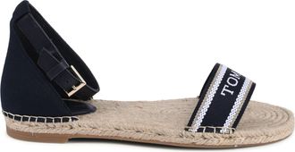 Tommy Hilfiger Womens Espadrille Sandals Jute Platform - Blue Recycled Material - Size EU 40