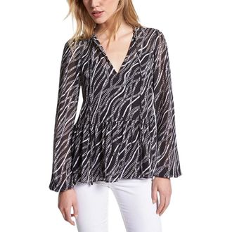 Michael Kors Overhemden, Dames, Zwart, M, Ms 341Jz 8Ev Blouse