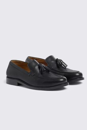 Moss Finchley Black Leather Loafers