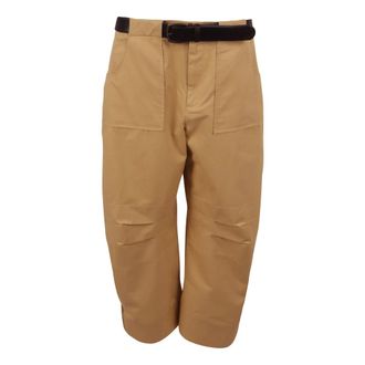 Sea NY Cropped Trousers, female, Beige, Size: S Barrel-leg Pants