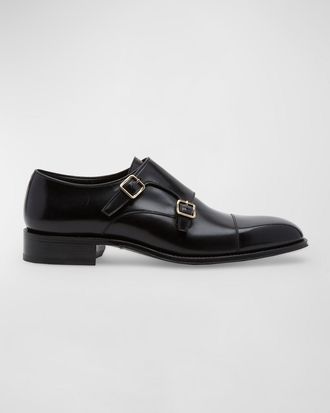 Tom Ford Mens Claydon Leather Double-Monk Strap Loafers