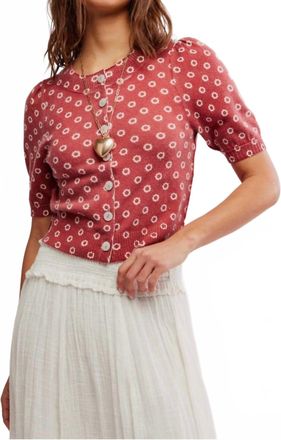Free People Isla Pattern Cardigan In Red