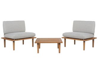 Beliani Conjunto de jard&iacute;n de madera gris 2 personas