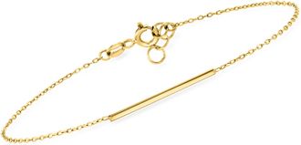 RS Pure by Ross-Simons Italian 14kt Yellow Gold Bar Bracelet