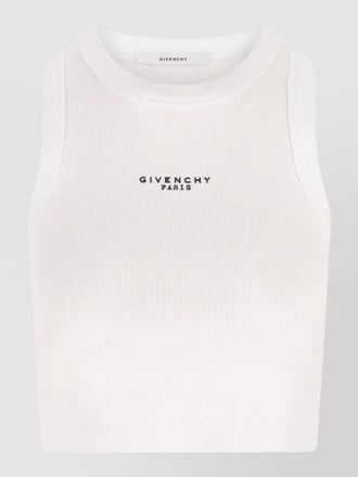 Givenchy cotton cropped tank top paris logo