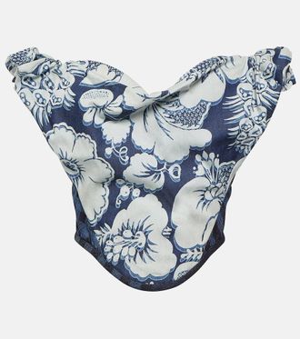 Vivienne Westwood Bustier Sunday in jeans con stampa